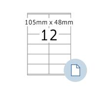 HERMA 8419 - Etichette universali, 500 fogli, 105 x 48 mm, 12 fogli A4, 6000 pezzi, autoadesive, stampabili, opache, carta bianca