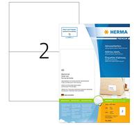 HERMA 8691 - Etichette universali DIN A4, set da 8 (148 x 105 mm, 3200 fogli di carta opaca), autoadesive, stampabili, adesivi per indirizzi permanenti, 6.400 etichette per spedizione, bianco