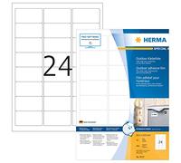 HERMA Etichette Impermeabili, 63,5 x 33,9 mm, Etichette Adesive A4 per Stampante, 24 Etichette per Foglio, Bianco