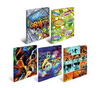 HERMA ArtLine 19856 - Cartelline portadocumenti da collezione, formato A3, in plastica, per bambini, con stampa interna ed elastico, set da 10