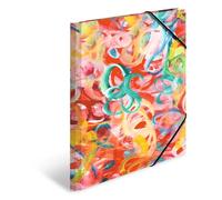 HERMA Cartella portadocumenti A4 dipinta, cartella angolare per bambini in cartone con motivo artistico, fascia elastica, alette interne e stampa interna, per ragazzi e ragazze