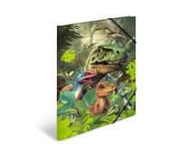 HERMA Cartellina portadocumenti A3 con dinosauri, in cartone con motivo animale, elastico, alette interne e stampa interna per ragazzi e ragazze