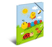 HERMA Cartellina portadocumenti A3 per bambini, set di 3 pezzi, in cartone con motivo asilo, elastico, alette interne e stampa interna per ragazzi, ragazze e bambini