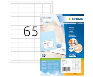 HERMA Confezione da 4270 etichette universali - 1400 fogli - 38,1 x 21,2 mm - 65 per foglio A4-91 000 etichette adesive stampabili opache - Bianche