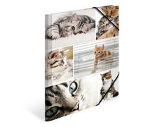HERMA Elastic Folder Animals with Cats Motif, A4, Sturdy Cardboard, with Inner P