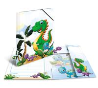 HERMA Elastic Folder Kindergarten with Dinos Motif, A4, Sturdy Cardboard, with I