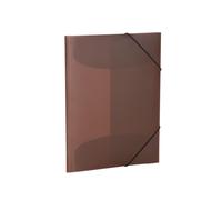 HERMA Elastic Folder Translucent in Brown, A3, Sturdy Plastic, with 3 Inner Flap