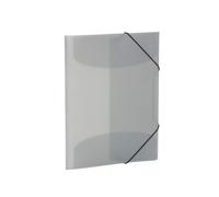 HERMA Elastic Folder Translucent in Grey, A4, Sturdy Plastic, with 3 Inner Flaps