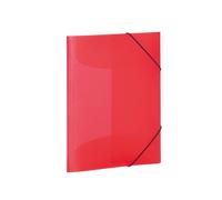 HERMA Elastic Folder Translucent in Red, A3, Sturdy Plastic, with 3 Inner Flaps,