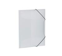 HERMA Elastic Folder Translucent in White A3, Sturdy Plastic, with 3 Inner Flaps