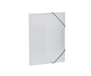 HERMA Elastic Folder Translucent in White A3, Sturdy Plastic, with 3 Inner Flaps