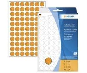 HERMA - Etichette adesive permanenti - Arancione luminoso - Rotondo 13 mm 1848 etichetta(e) (24 fogli x 77) (2234) NEW