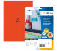 HERMA Etichette autoadesive colorate, 4 etichette per foglio A4, 640 fogli, 105 x 148 mm, 2560 etichette, vuote, rimovibili, per stampanti laser e a getto d'inchiostro, colore: rosso