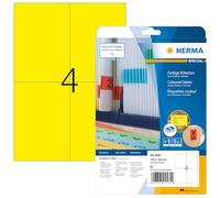 HERMA Etichette per Marcatura, 105 x 148 mm, Etichette Adesive A4 per Stampante, 4 Etichette per Foglio, Giallo