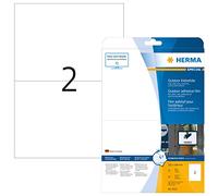 HERMA Etichette Impermeabili, 210 x 148 mm, Etichette Adesive A4 per Stampante, 2 Etichette per Foglio, Bianco