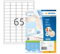 HERMA Etichette per Indirizzi, 38,1 x 21,2 mm, Etichette Adesive A4 per Stampante, 65 Etichette per Foglio, Bianco