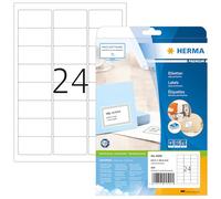 HERMA Etichette per Indirizzi, 63,5 x 33,9 mm, Etichette Adesive A4 per Stampante, 24 Etichette per Foglio, Bianco