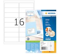 HERMA Etichette per Indirizzi, 99,1 x 33,8 mm, Etichette Adesive A4 per Stampante, 16 Etichette per Foglio, Bianco