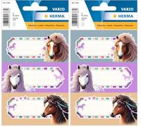 HERMA Etichette per libri per scrivere cavalli, animali, per bambini, con motivo cavallo, autoadesive, etichette con nome per scuola, libro, quaderno scolastico, bottiglia d'acqua (Confezione da 2)