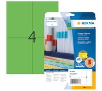 HERMA Etichette per Marcatura, 105 x 148 mm, Etichette Adesive A4 per Stampante, 4 Etichette per Foglio, Verde