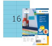HERMA Etichette per Marcatura, 105 x 37 mm, Etichette Adesive A4 per Stampante, 16 Etichette per Foglio, Blu