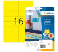 HERMA Etichette per Marcatura, 105 x 37 mm, Etichette Adesive A4 per Stampante, 16 Etichette per Foglio, Giallo