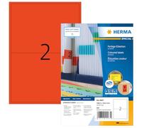 HERMA Etichette per Marcatura, 199,6 x 143,5 mm, Etichette Adesive A4 per Stampante, 2 Etichette per Foglio, Rosso