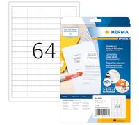 Herma 4226 etichette a4 48.3 x 16.9 mm carta opaca bianco 1600 pz permanente