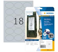 HERMA Etichette per Marcatura, 58,4 x 42,3 mm, Etichette Adesive A4 per Stampante, 18 Etichette per Foglio, Argento