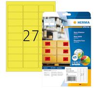 HERMA Etichette adesive per marcatura 63,5x29,6 mm 27 etichette per foglio 540 etichette Giallo neon