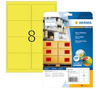 Herma Etichette adesive 99,1 x 67,7 mm A4 per stampante – 8 etichette per foglio – Giallo neon