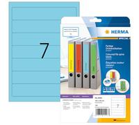 HERMA Etichette per Raccoglitori, 192 x 38 mm, Etichette Adesive A4 per Stampante, 7 Etichette per Foglio, Blu