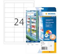HERMA Etichette per Surgelati, 66 x 33,8 mm, Etichette Adesive A4 per Stampante, 24 Etichette per Foglio, Bianco