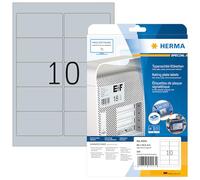 HERMA Etichette per Targhette, 96 x 50,8 mm, Etichette Adesive A4 per Stampante, 10 Etichette per Foglio, Argento