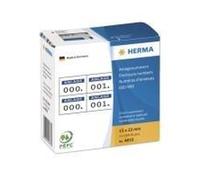HERMA 4833 Etichette numeriche con numeri da 0 a 999, doppie (22 x 15 mm, carta opaca), autoadesive, permanenti, numeri di impianto in dispenser di cartone, 2.000 etichette, blu