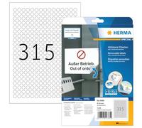 HERMA Etichette Staccabili, Ø 10 mm, Etichette Adesive A4 per Stampante, 315 Etichette per Foglio, Bianco
