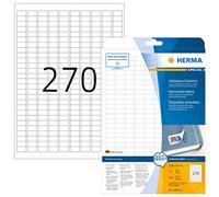 HERMA Etichette Staccabili, 17,8 x 10 mm, Etichette Adesive A4 per Stampante, 270 Etichette per Foglio, Bianco