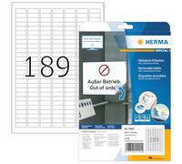 HERMA Self Adhesive Removable Multi-Purpose Labels, 189 Labels Per A4 Sheet, 472