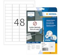HERMA Etichette Staccabili, 45,7 x 21,2 mm, Etichette Adesive A4 per Stampante, 48 Etichette per Foglio, Bianco