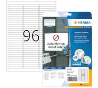 HERMA Self Adhesive Removable Multi-Purpose Labels, 96 Labels Per A4 Sheet, 2400