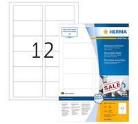 HERMA Etichette Staccabili, 88,9 x 46,6 mm, Etichette Adesive A4 per Stampante, 12 Etichette per Foglio, Bianco