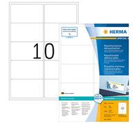 HERMA Etichette Staccabili, 99,1 x 57 mm, Etichette Adesive A4 per Stampante, 10 Etichette per Foglio, Bianco