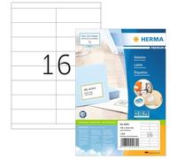 HERMA Premium - Etichette autoadesive permanenti in carta laminata opaca - bianco - 105 x 33,8 mm - 1600 etichetta(e) (100 fogl