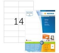 HERMA Etichette Universali, 105 x 42,3 mm, Etichette Adesive A4 per Stampante, 14 Etichette per Foglio, Bianco
