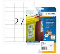 HERMA Etichette Universali, 63,5 x 29,6 mm, Etichette Adesive A4 per Stampante, 27 Etichette per Foglio, Bianco