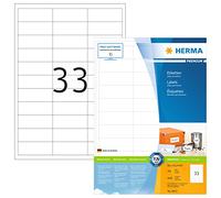 HERMA Etichette Universali, 66 x 25,4 mm, Etichette Adesive A4 per Stampante, 33 Etichette per Foglio, Bianco
