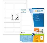 HERMA Etichette Universali, 97 x 42,3 mm, Etichette Adesive A4 per Stampante, 12 Etichette per Foglio, Bianco