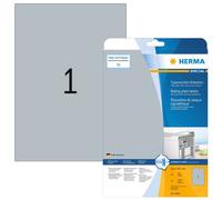 HERMA Etichette adesive A4 per stampante 210 x 297 mm, 1 etichetta per foglio, Argento