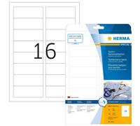 HERMA Flexible Self Adhesive Name Badge Labels, 16 Labels Per A4 Sheet, 320 Labe