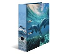 Herma Folder A4 Dolphin, 7 cm Wide, Children's Ring Binder with Animal Motif, Co